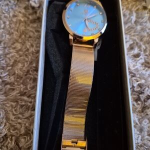 Elegant Gold and Blue Women's Watch